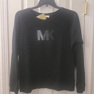 Michael Kors black crew neck sweatshirt sweater NWT